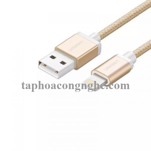 Ugreen 40695 0.5M màu Vàng Cáp Lightning sạc + truyền dữ liệu cho iPhone US199 30040695